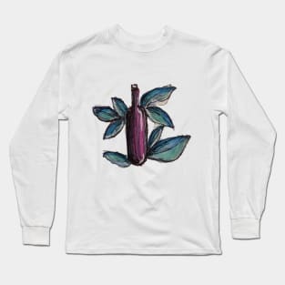 Purple Wine and Leaves Long Sleeve T-Shirt